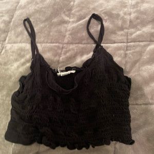 ivy and main black ruched tank top